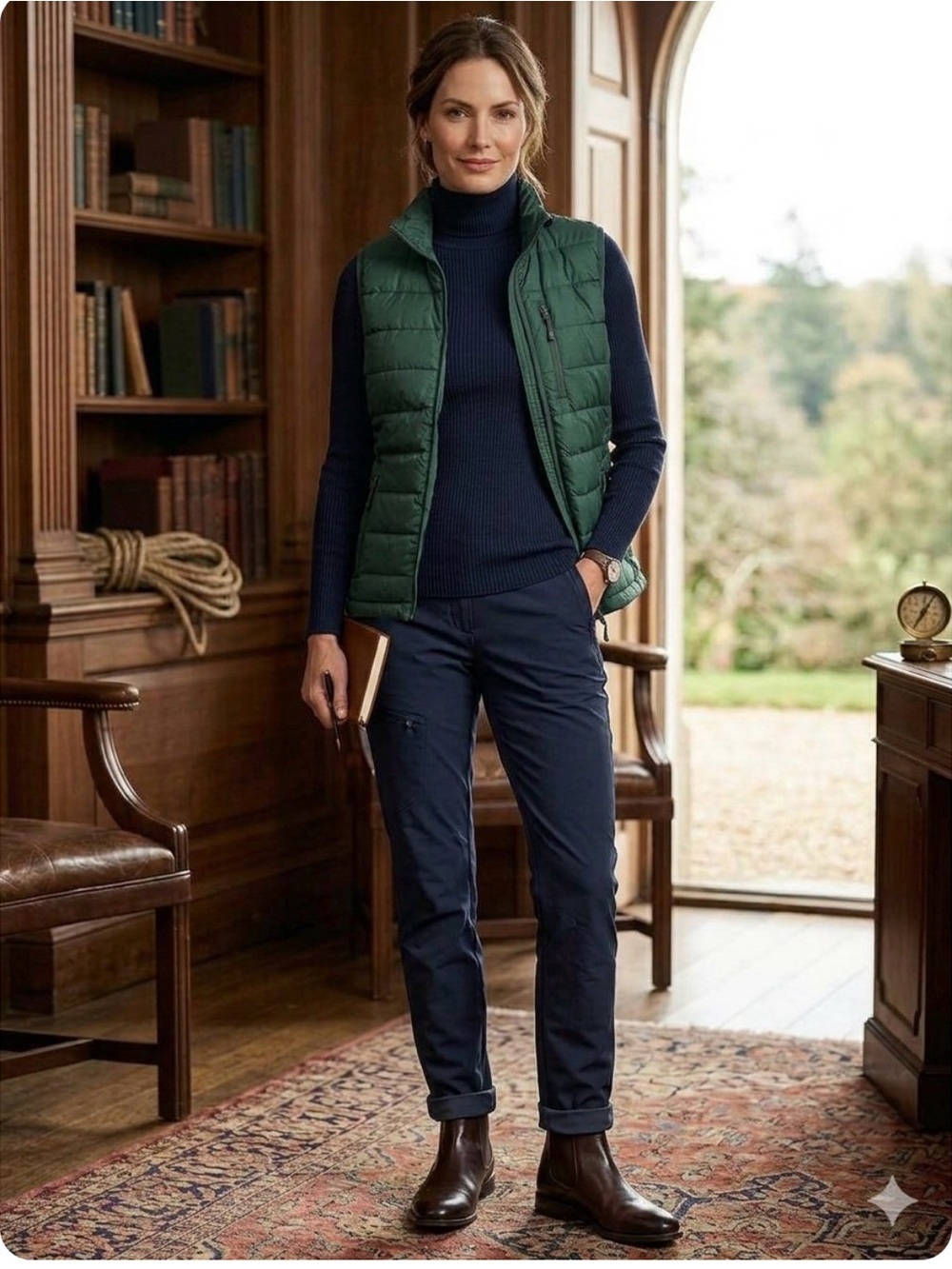 Boden Navy Turtleneck Sweater - Classic Rib Knit
